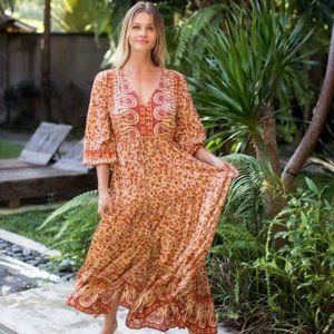 NWT Dressbarn Amber Peasant Maxi Dress - 3X
